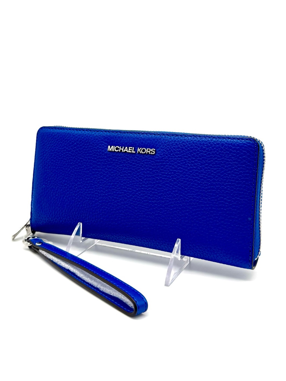 Michael Kors Jet Set Travel Large Leather Continental Wallet Galaxy Blue - Picture 1 of 8